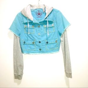 Sugarfly Blue Cropped Jean-like Jacket